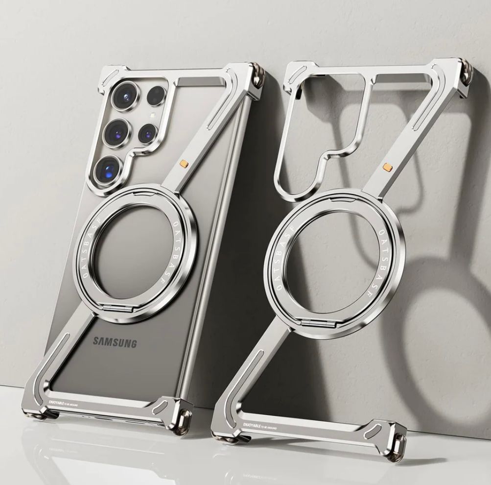 Samsung Galaxy S25 Ultra Z Shape Aluminium Rotating Magnetic Stand Metal Case