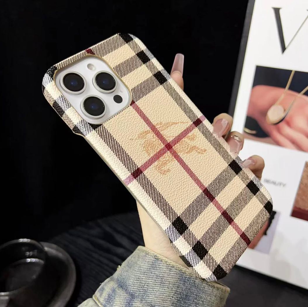 Iphone 16 Series Luxury Brand Leather Pc Case