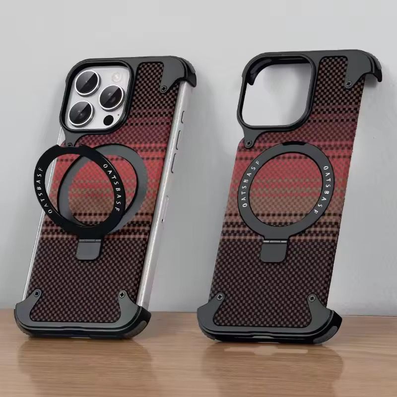 Kevlar Metal Frame Phone Case With Magsafe Compatible And Stand