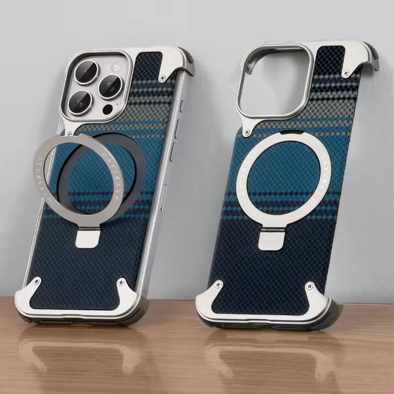 Kevlar Metal Frame Phone Case With Magsafe Compatible And Stand