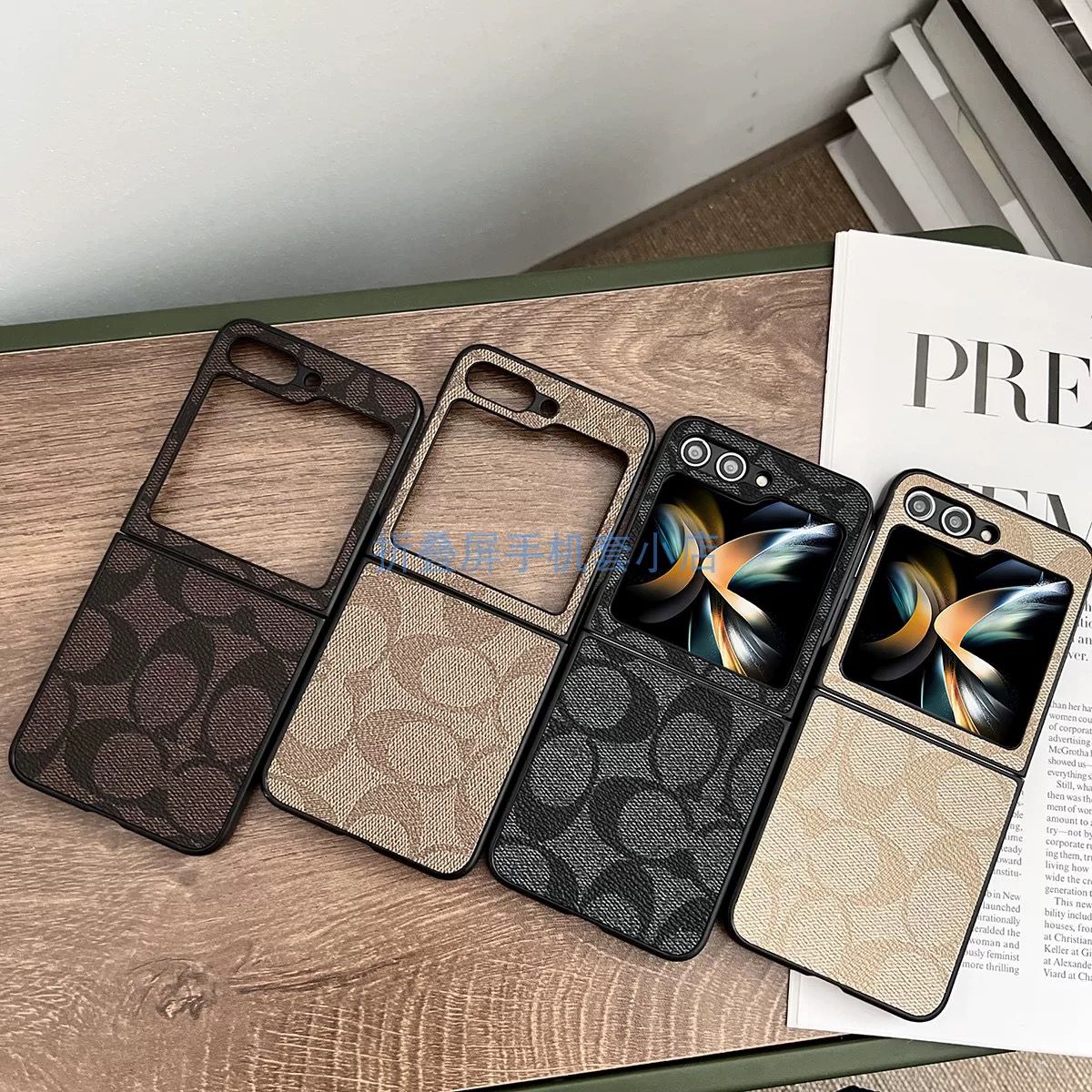 Samsung Galaxy Z Flip 6 Luxury Brand CC Leather Finish Case