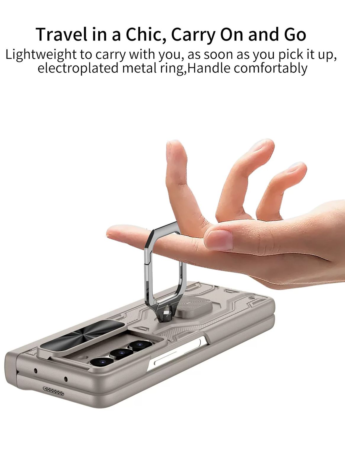 Samsung Galaxy Z Fold 6 Case With Slide Camera Cover With Protector Hinge & Stand