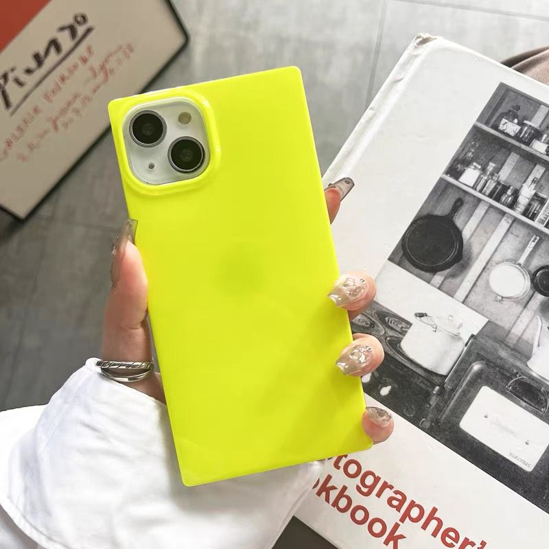 Iphone 16 Series Fluorescent Square Shape Neon Case