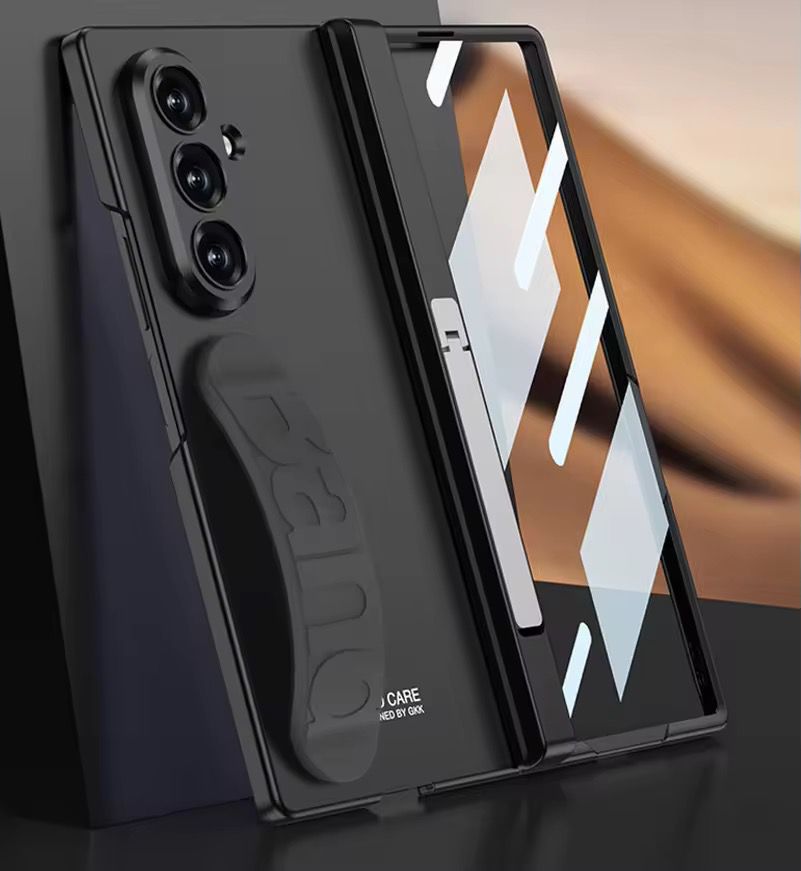Samasung Galaxy Z Fold 7 Magnetic Hinge Folding Stand Holder Wrist Strap Case