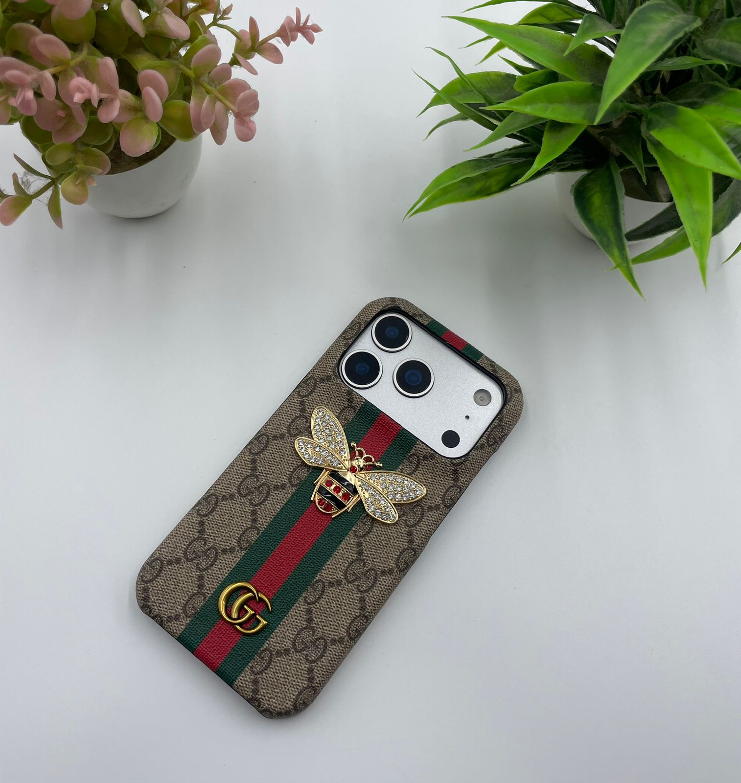 Luxury Brand GG Bee Stripe Case