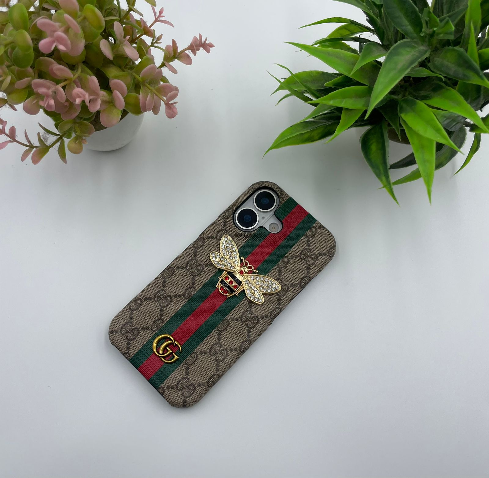 Luxury Brand GG Bee Stripe Case