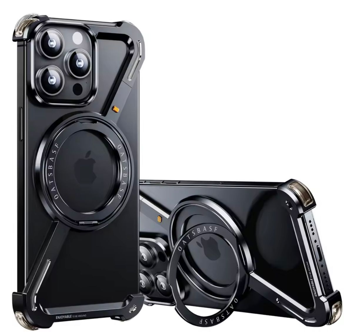 Iphone 16 Series Z Shape Aluminum Alloy Rimless Magnetic Case