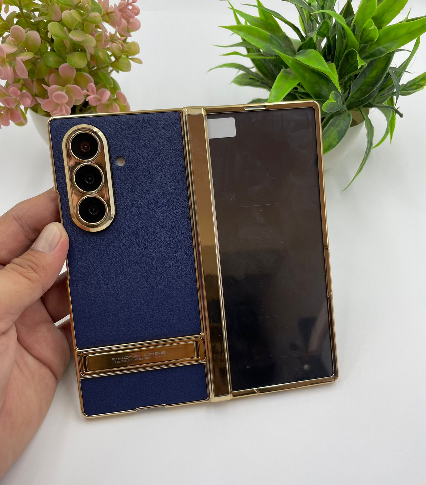 Samasung Galaxy Z Fold 7 GKK Electroplated Leather Stand Case