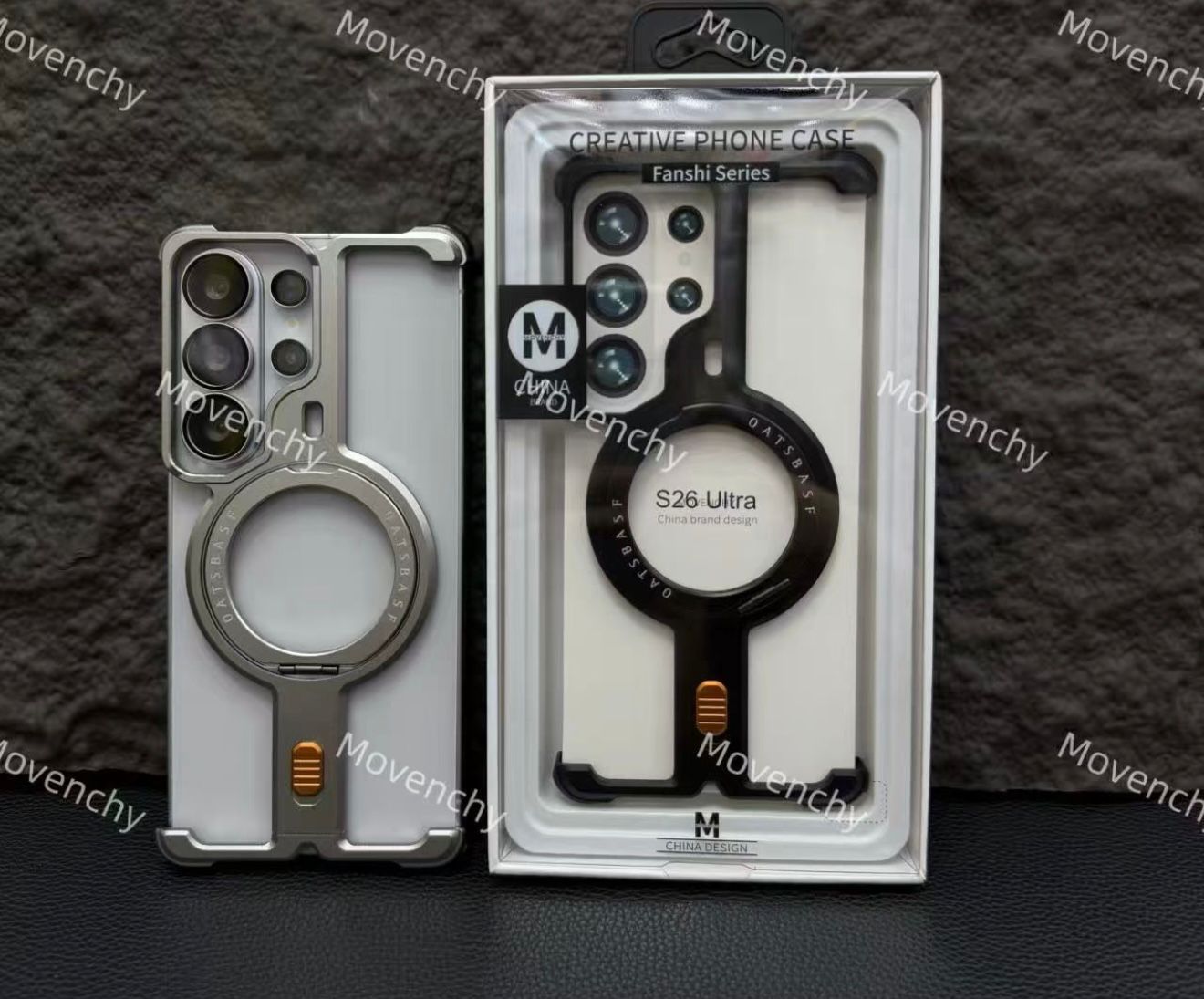Frameless Metal Magsafe Case With 360 Degree Rotation Stand