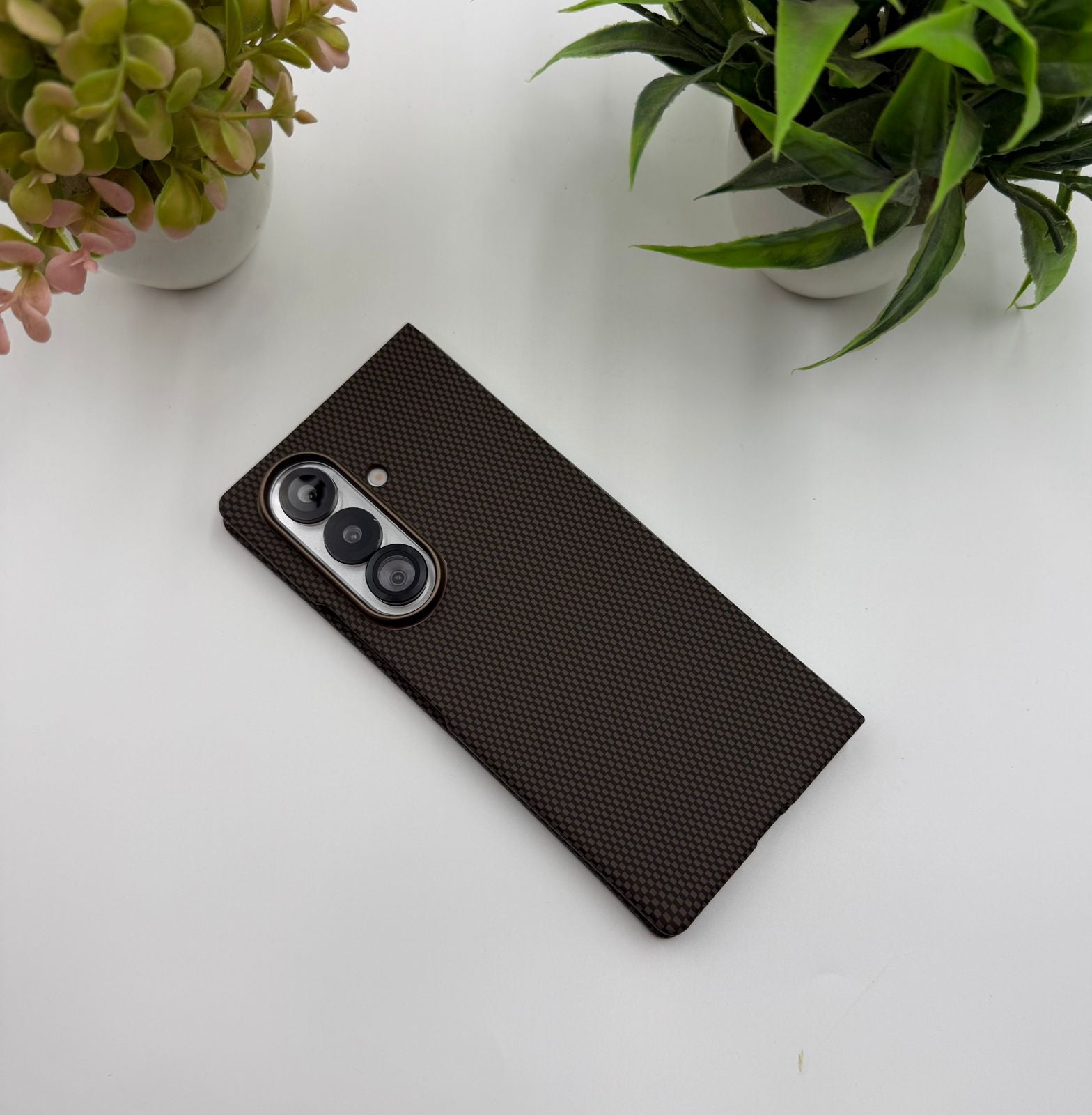 Samsung Galaxy Z Fold 7 Brown Carbon Texture Case