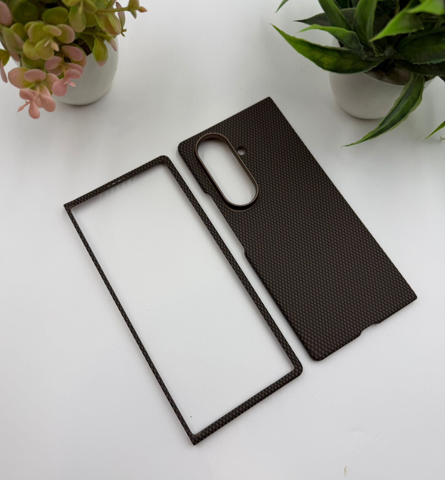 Samsung Galaxy Z Fold 7 Brown Carbon Texture Case