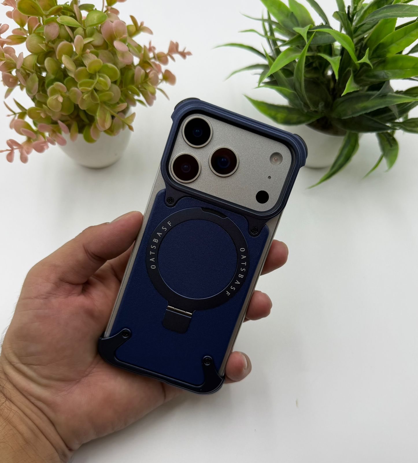 Frameless Magnetic Leather Magsafe Case With Stand