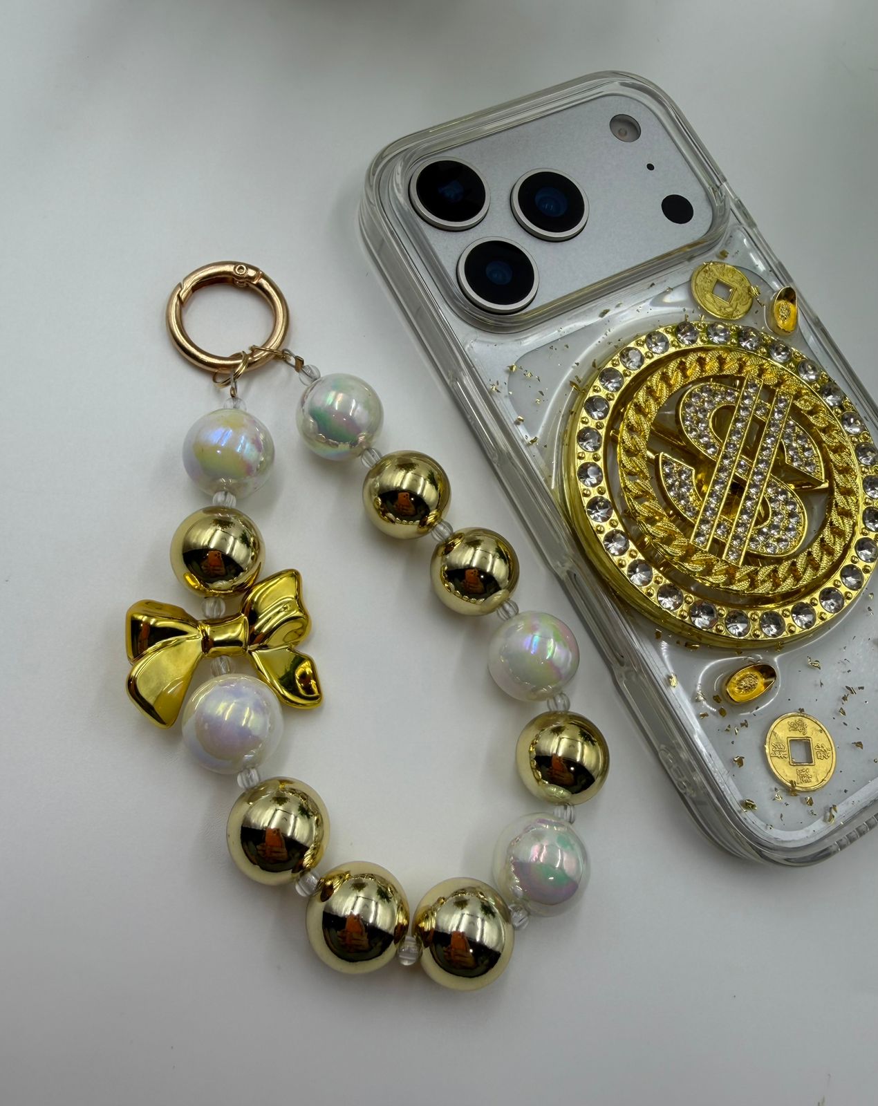 Bling Coin Design Dollar Case With Charm