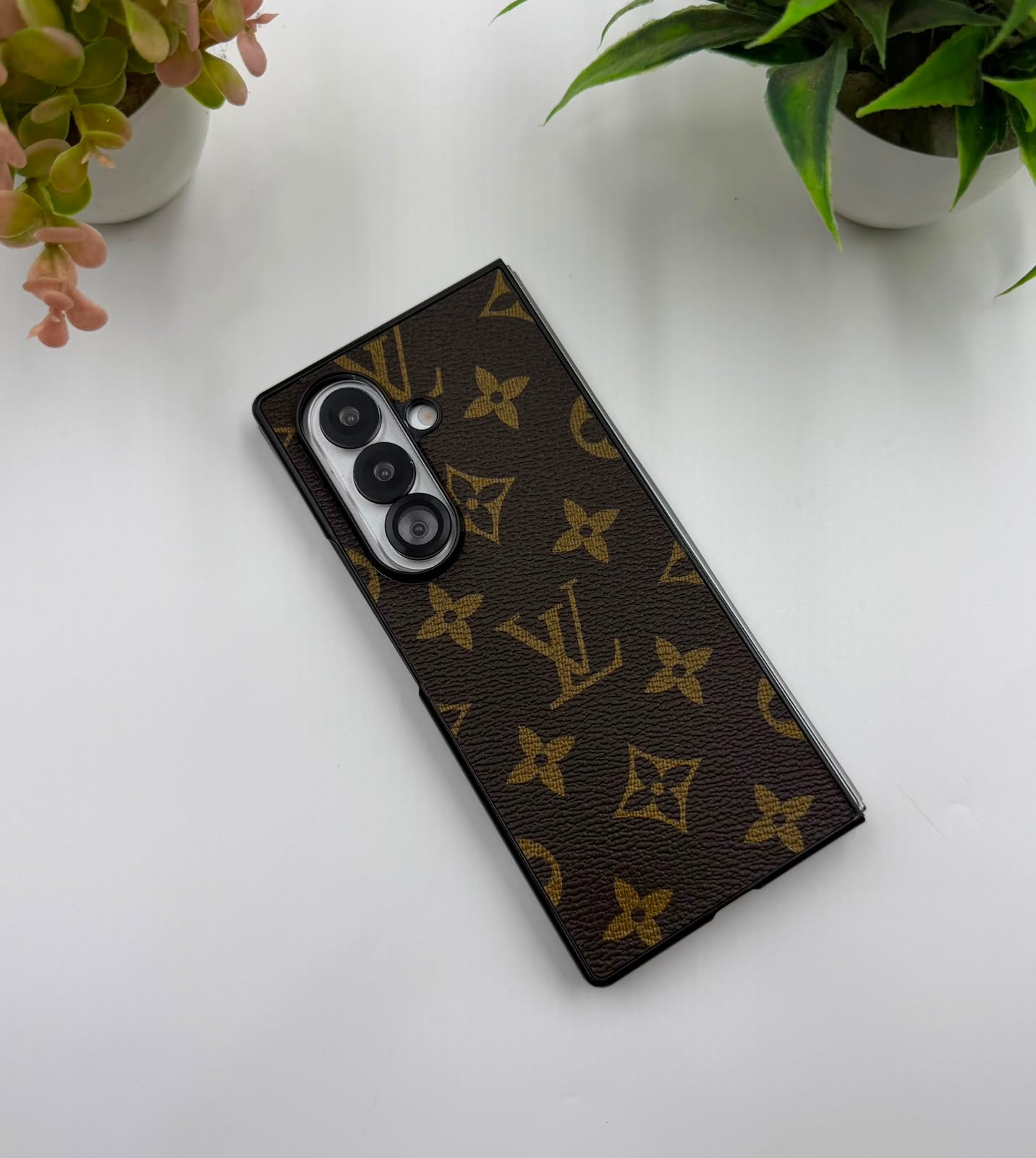 Luxury Brown Leather Hard Case