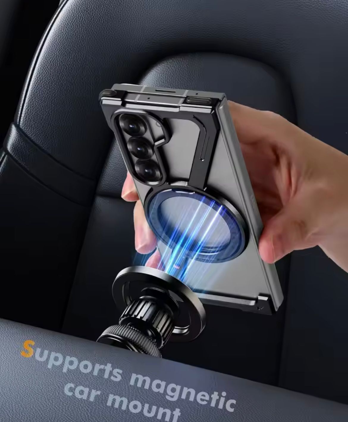 Samsung Galaxy Z Fold 6 Z Shape Aluminium Rotating Magnetic Stand Metal Case