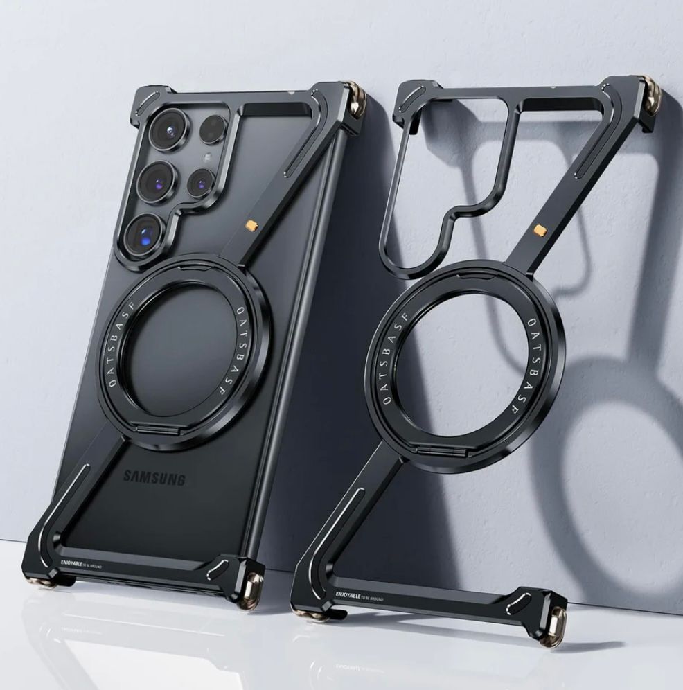 Samsung Galaxy S25 Ultra Z Shape Aluminium Rotating Magnetic Stand Metal Case