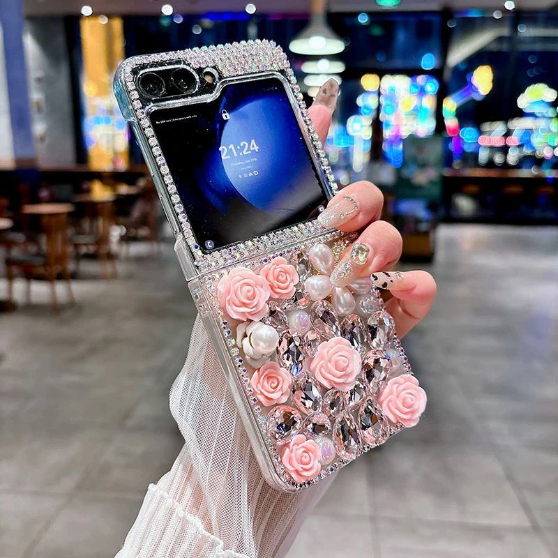 Samsung Galaxy Z Flip 6 Luxury Rhinestone Flower Case