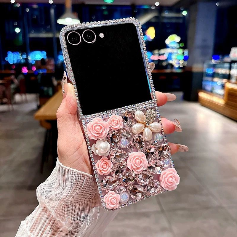 Samsung Galaxy Z Flip 6 Luxury Rhinestone Flower Case