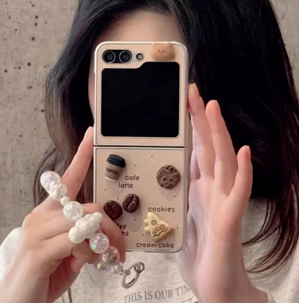 Samsung Galaxy Z Flip 6 Coffe Case With Charm