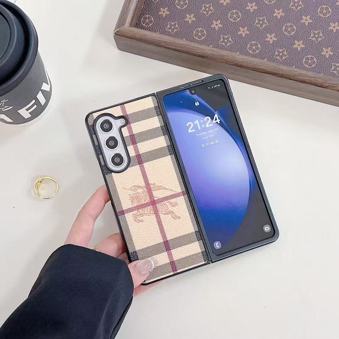 Samsung Galaxy Z Fold 7 Luxury Brand Leather Finish Hard Case