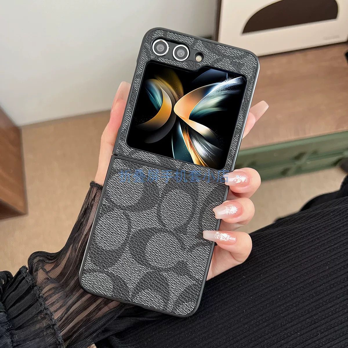 Samsung Galaxy Z Flip 5 Luxury Brand CC Leather Finish Case