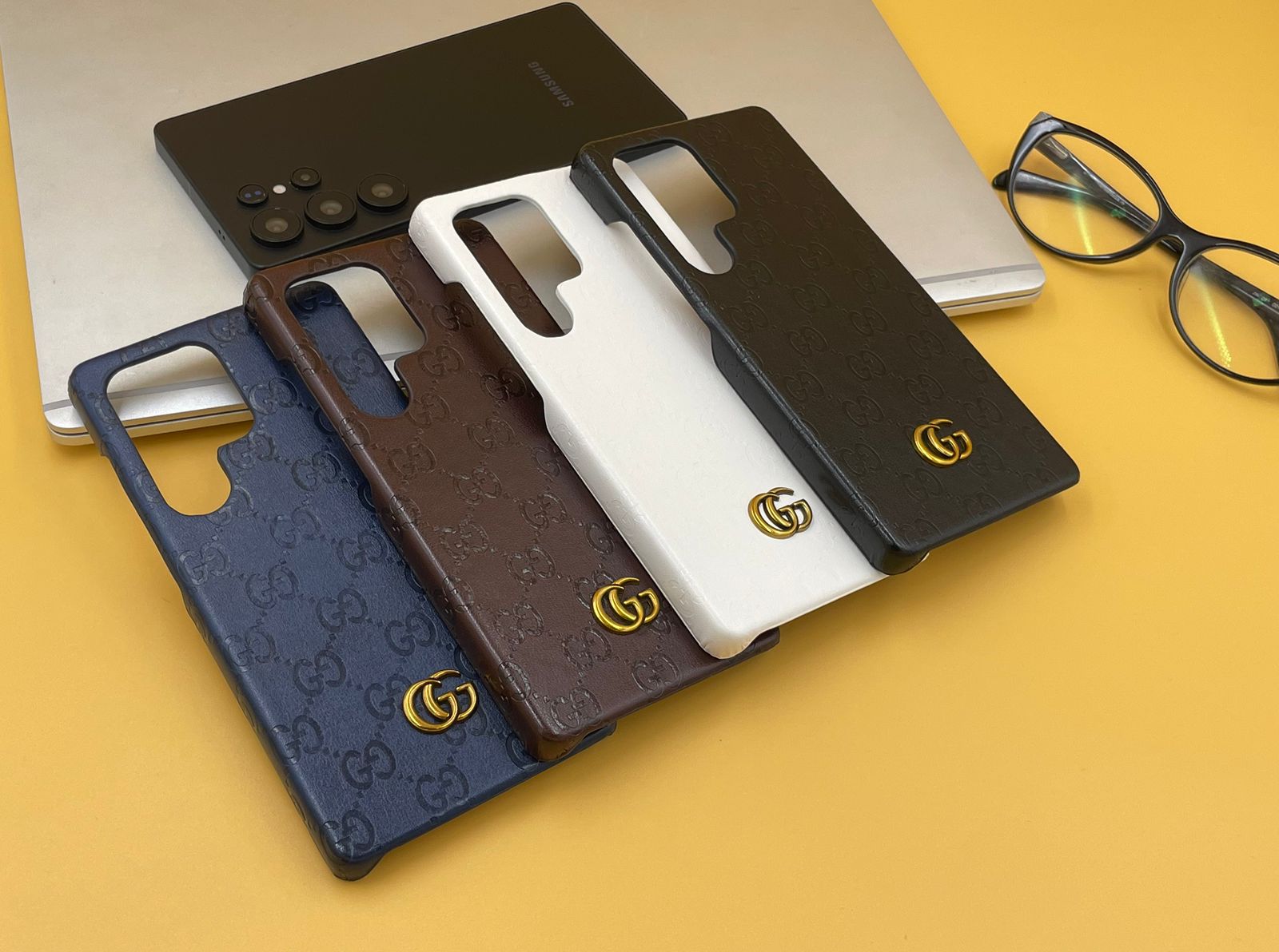 Samsung Galaxy S22 Ultra Luxury GG Leather Brand Case