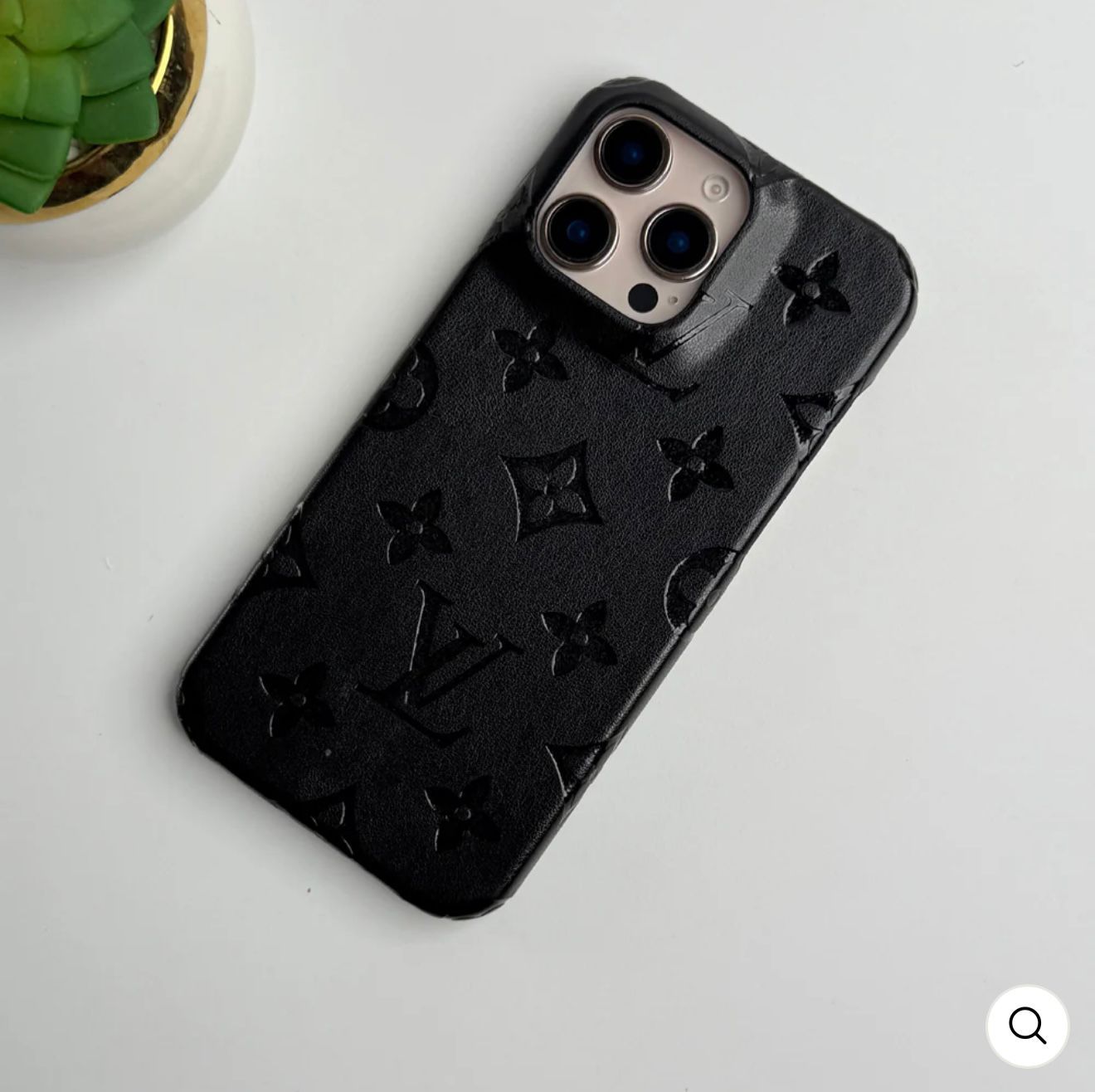 Iphone 16 Series Luxury Embossed Leather Feel Case