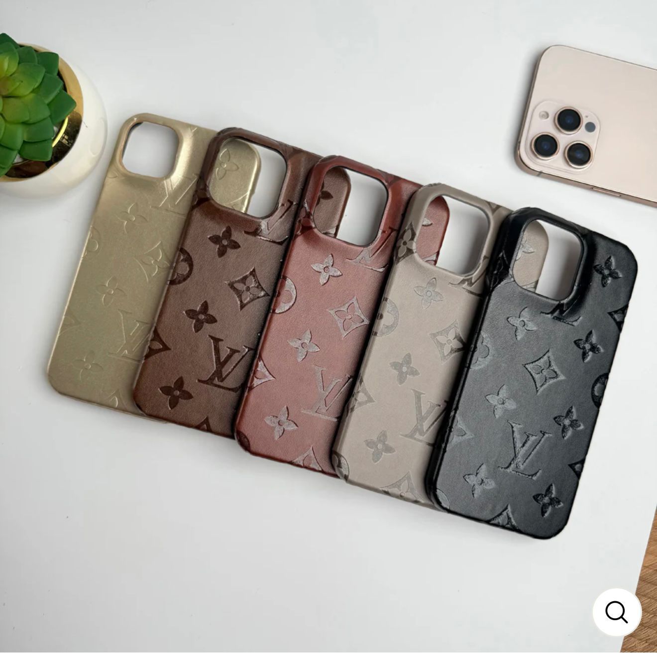 Iphone 16 Series Luxury Embossed Leather Feel Case