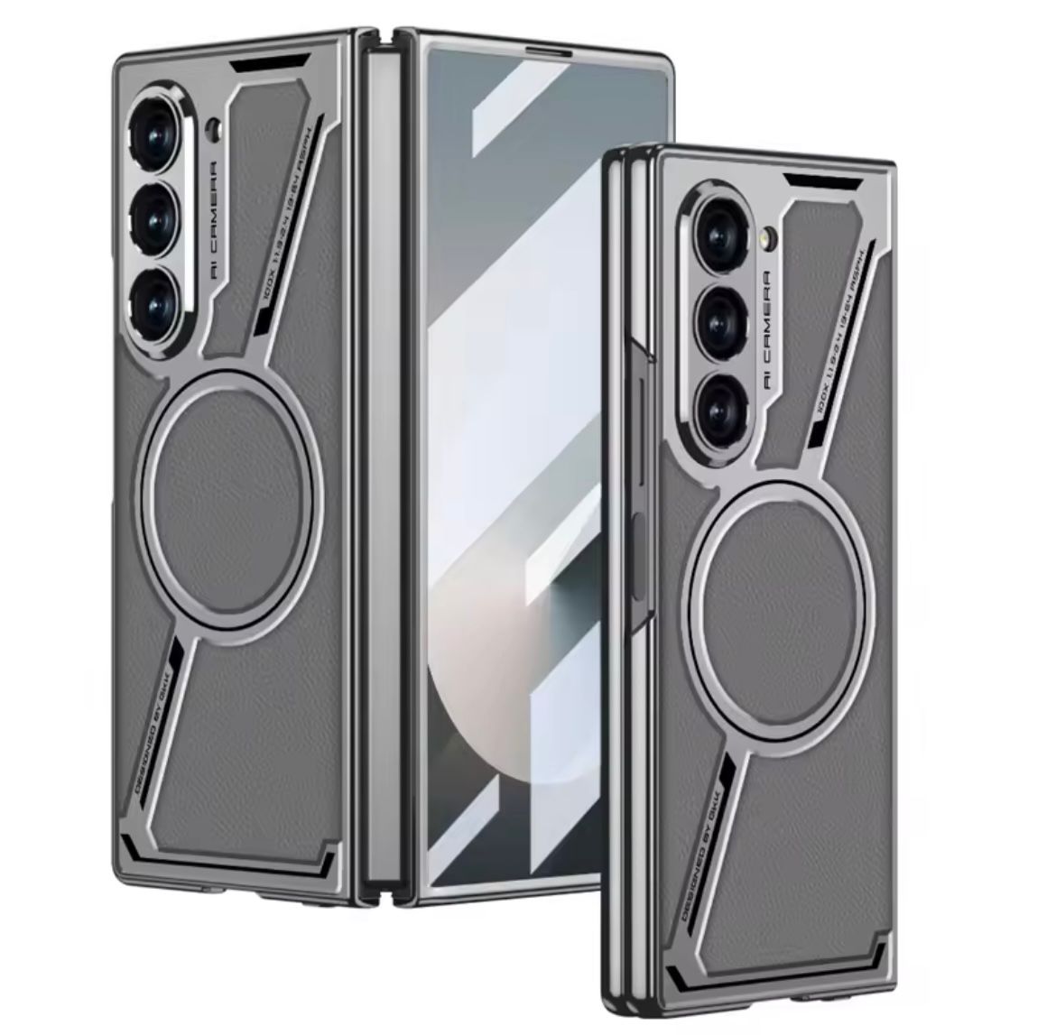 Samsung Galaxy Z Fold 7 Electroplated Leather Magnetic Case