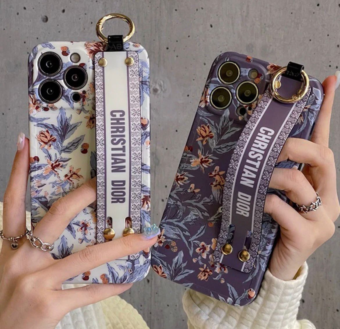 Iphone 16 Series Branded Floral Grip Case