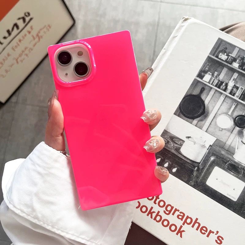 Iphone 16 Series Fluorescent Square Shape Neon Case