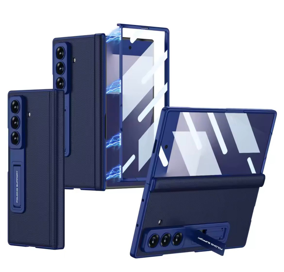 Samsung Galaxy Z Fold 7 Folding Leather Case With Hinge Protective Screen & Stand