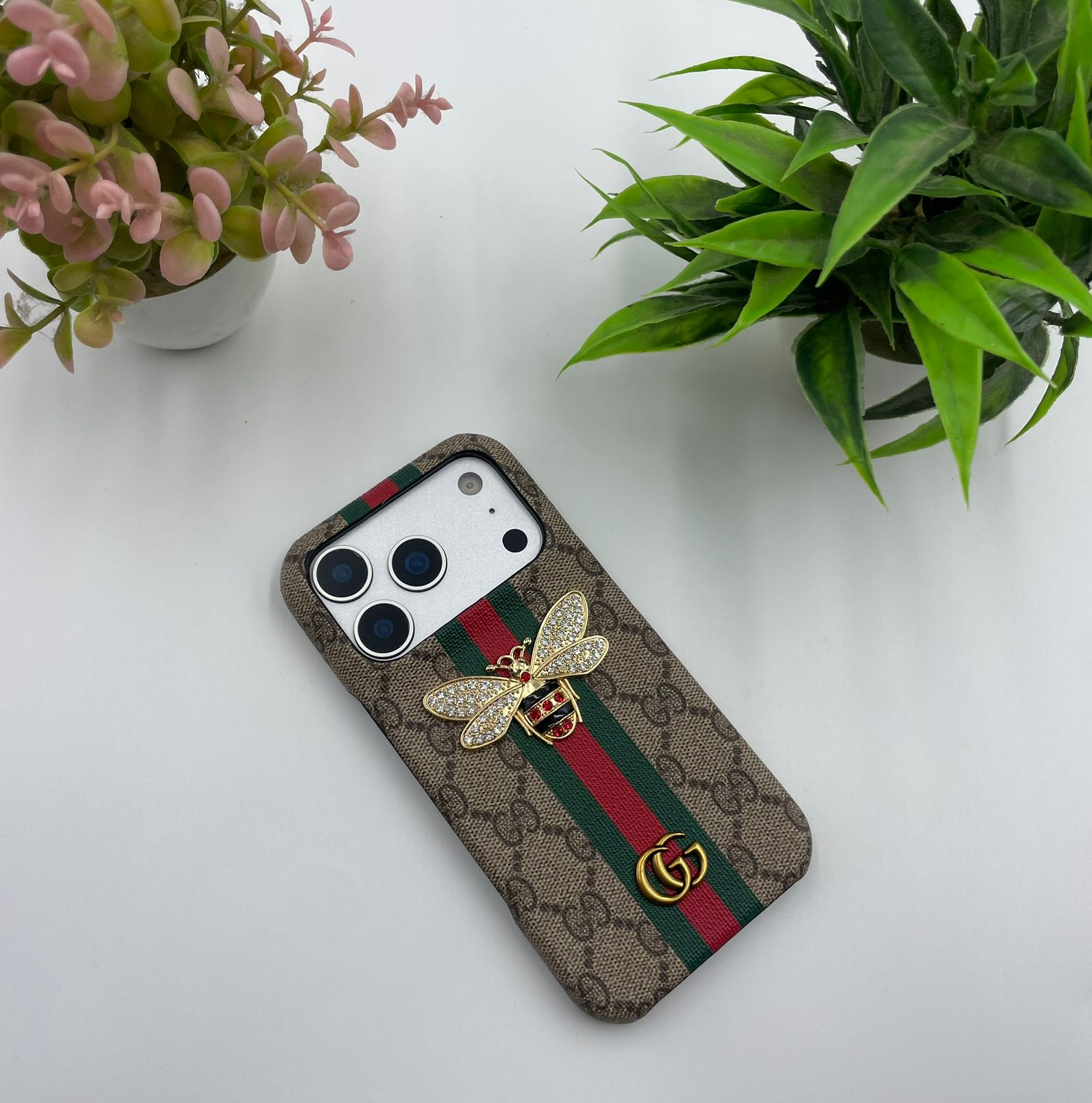 Luxury Brand GG Bee Stripe Case