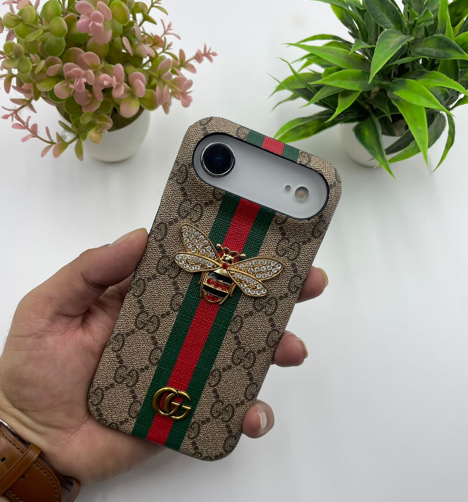 Luxury Brand GG Bee Stripe Case