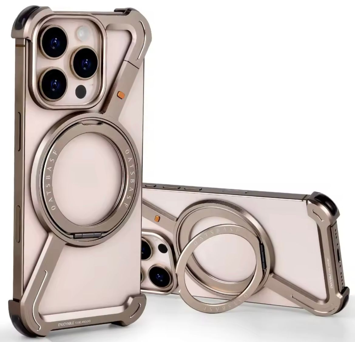 Iphone 16 Series Z Shape Aluminum Alloy Rimless Magnetic Case