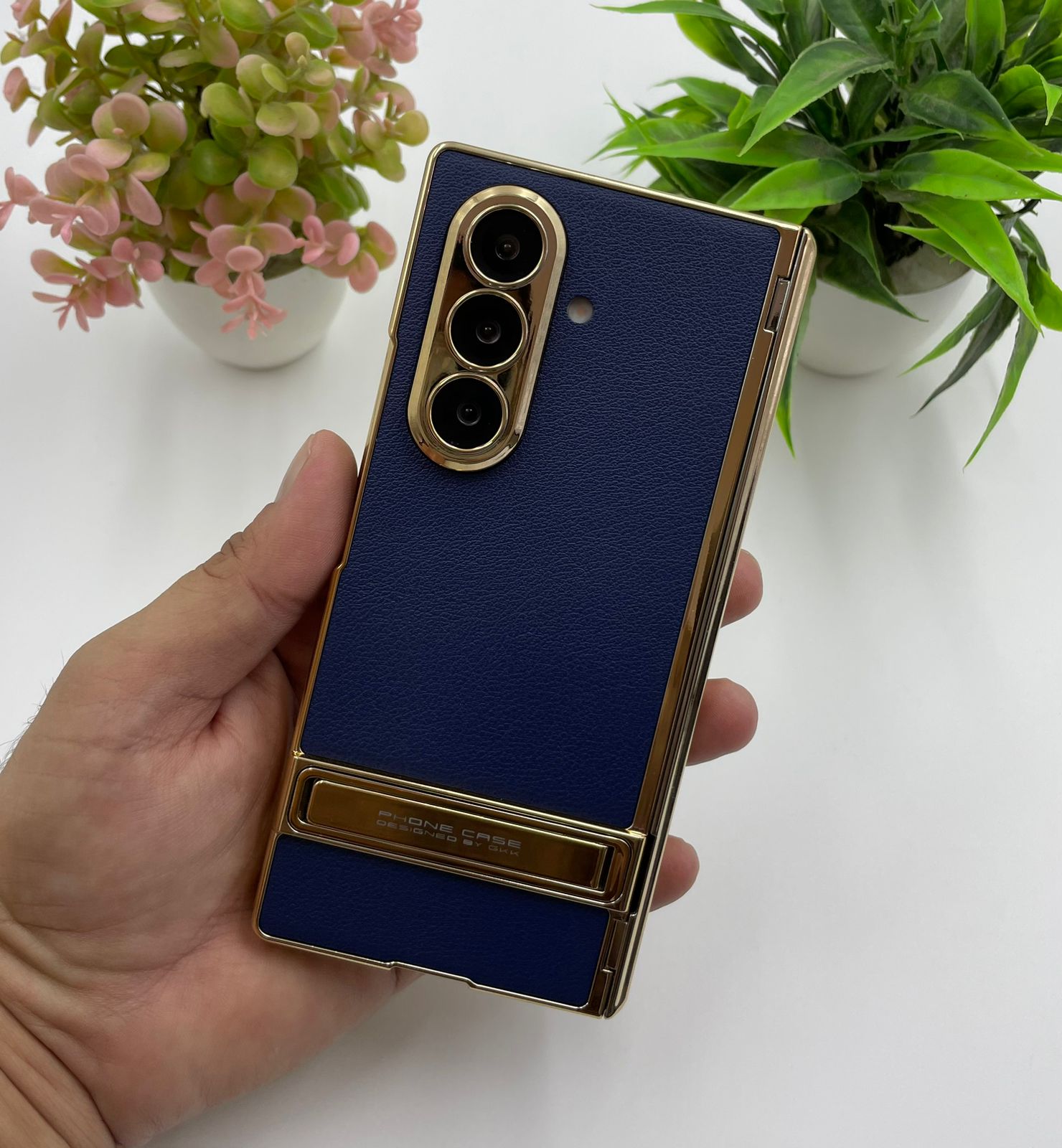 Samasung Galaxy Z Fold 7 GKK Electroplated Leather Stand Case