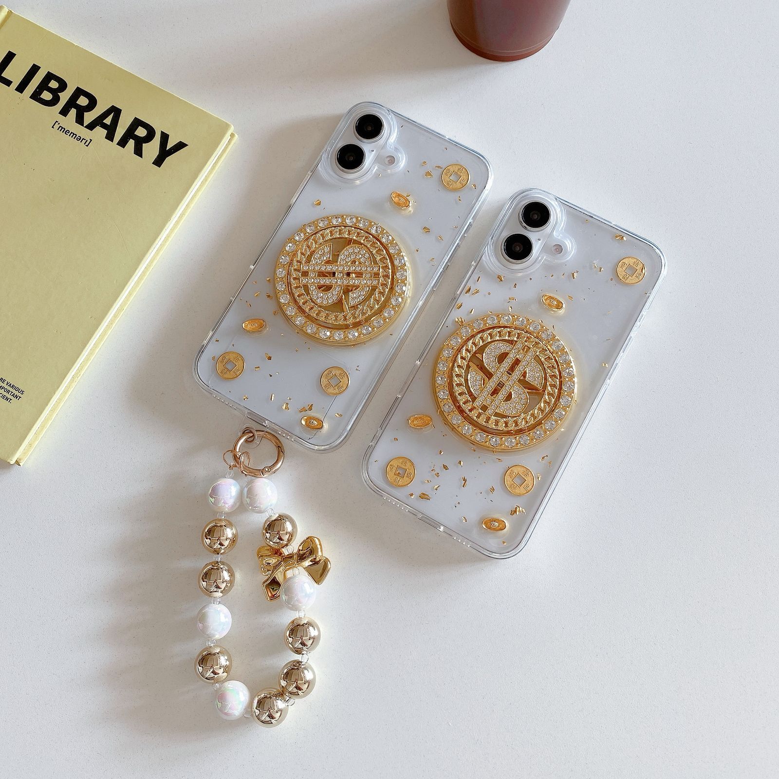 Bling Coin Design Dollar Case With Charm